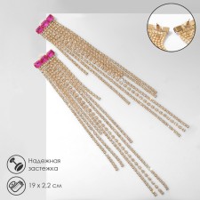 Hanging earrings with rhinestones 