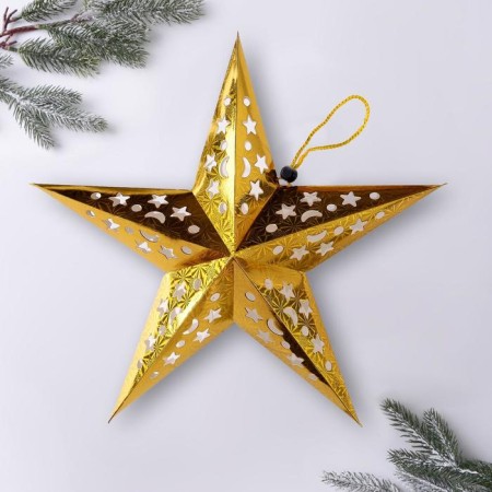 Interior star with a garland "Golden Sparks", 45 × 45 cm-3