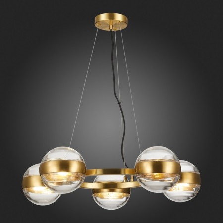 Suspension lamp ST LUCE. SL1156.303.05. Bala. 5x5 watts, G9, 60x60 cm, brass color-2