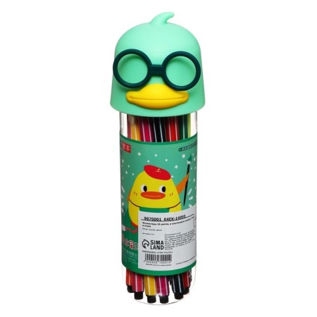 Flomasters of 18 flowers "duck in glasses", in a plastic pencil case, mix-1
