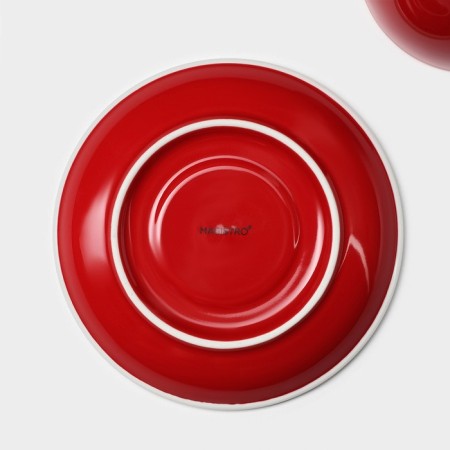 Coffee steam porcelain Magistro Coffee Time, 2 objects: a cup 200 ml, a saucer d = 14.5 cm, red color-6