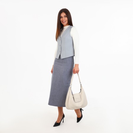 Lurch bag with lightning, external pocket, long belt, beige color-10