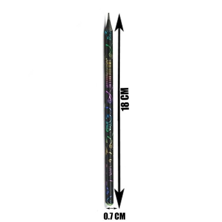 Pencil Black Score HB, black body with a pattern, sharpened, with Acrylic Straza, Mix-2