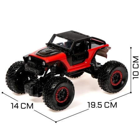 Radio -controlled jeep "Krauler", 1:22, rear -wheel drive, works on the battery, red color red-1