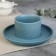 Tea couple ceramic with a matte coating "I love you", 200 ml, blue color