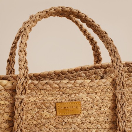 Belly basket wicker Sl Home Orden, cotton, hyacinth, 42 × 24 × 35 cm-2