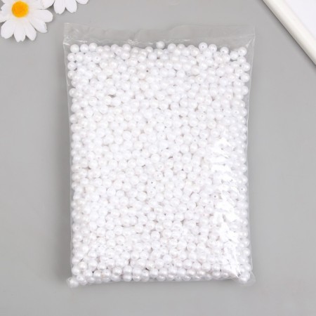 Beads for creativity plastic "Pearls White rough" d = 0.8 cm set of 500 grams-3