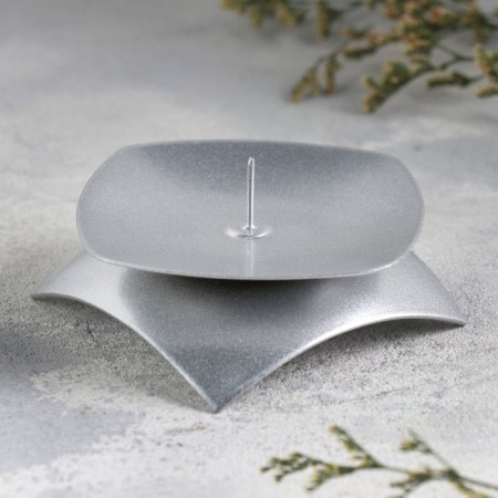 Cattle of "quarter n" metal per candle, 9.5x3 cm, silver-1