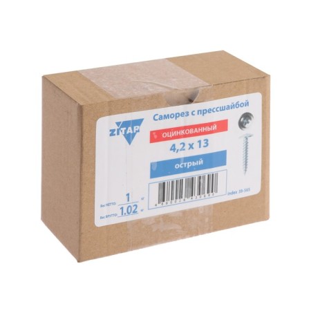 Self -tapping screws "Tundra", with a press -shaped, pointed, 4.2x13 mm, galvanized, 1 kg-1