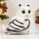 Garden figure "Low owl" white, 15x15cm