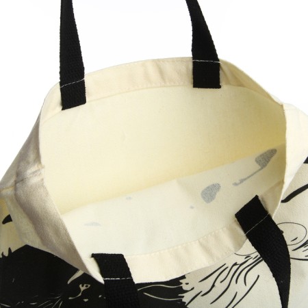 Bag Schoper without fastening, from textiles, beige color-2