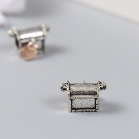 Busina for creativity Metal "chest with a grinding lock" silver 1.5 cm-1