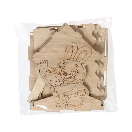 Wooden Bird Designer Feet "Hare with carrots", 14 × 14.5 × 18 cm, Greengo-11