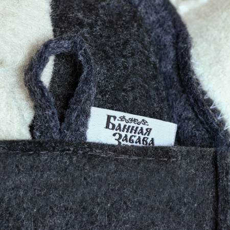 Set of bath 4 items "Viking" hat, rug, portfolio, mittens-7