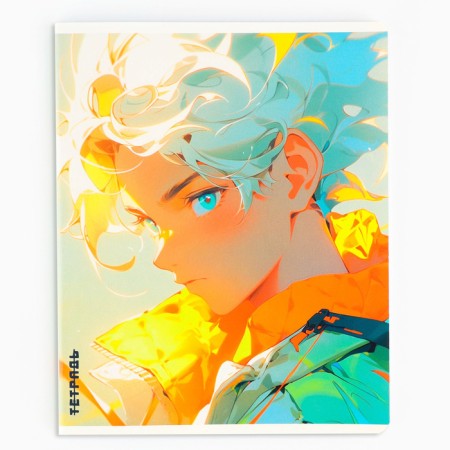 A notebook in a cage, 48 sheets A5 on a paper clip 5 pcs., Inner block No. 1 Mix “September 1: Anime Guys” Twin Lac, Uf Lac-4