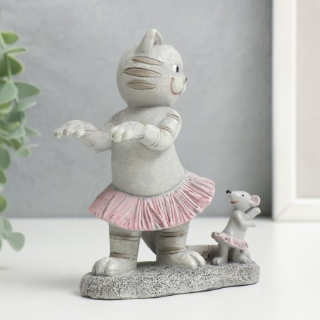 Souvenir Polystone "Cat and Mouse - Hawaiian Dancing" 11.5x5x10.5 cm-3