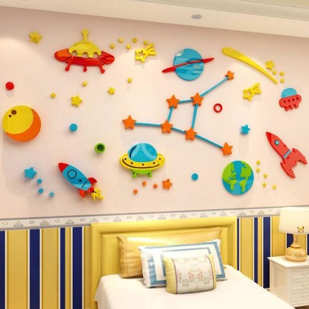 Interior stickers "Cosmic World", children, decor on the wall, panel 92 x 180 cm