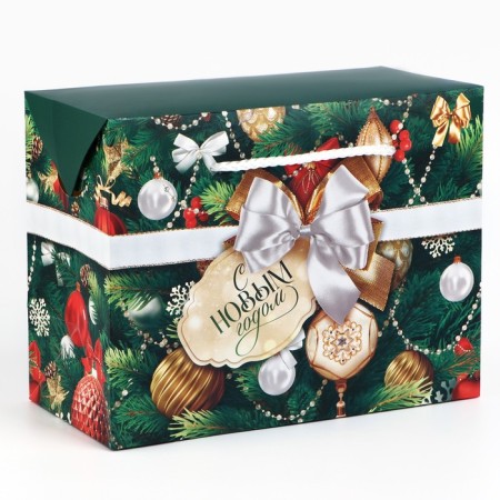 Package - box "New Year's gift", 23 x 18 x 11 cm, New Year-1