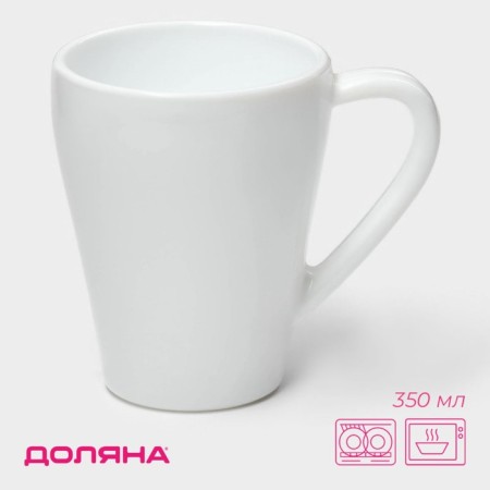 Mug of the share "grace", 350 ml, glass ceramics, white color