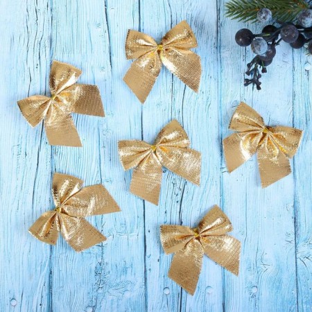 Decoration Christmas tree "bow" (set 12 pcs) 5 cm, gold
