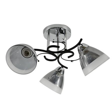 Lamp Ceiling Economic light 10091/3cr+BK GR+WT, 3x60W, E27, 28x45x45 cm, chromium color