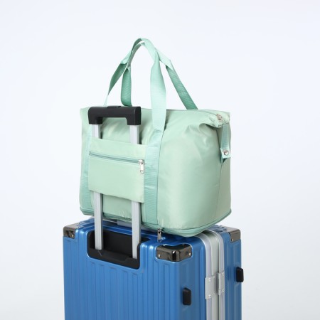 Sports bag with lightning, with an increase, external pocket, green color-4