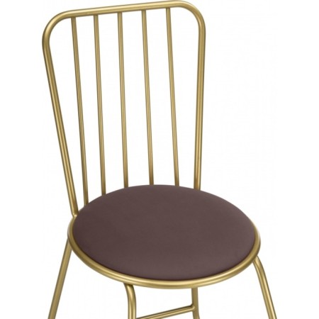 Stol on a metal frame lyrion metal/velor, gold/cocoa 44x52x86 cm-4
