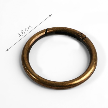 Karabin ring, d = 38/48 mm, thickness - 5 mm, silver color-1