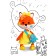 Set for creating a toy made of felt+coloring "Fox Huggage"