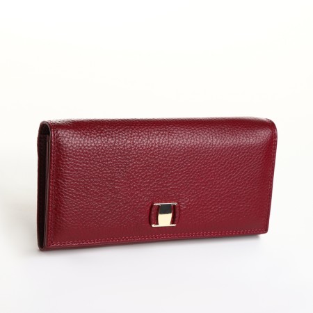 Women's wallet on a magnet, burgundy color
