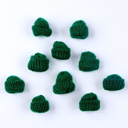 Knitted hat knitted, set 10 pcs., Green color-1