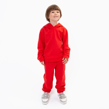 Children's costume (sweatshirt, trousers) I am beginning, red color, height 134 cm