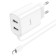 Network charger HOCO C103A, 2 USB, 2.1 A, built -in Lightning cable, 1 m, white