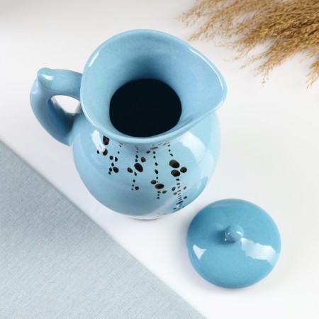 Jug "cottage" 1l / 22.5x13.5cm, blues-4