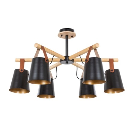 Ceiling chandelier Arte Lamp Thomas A7032PL-6BK, E27, 6x60 W, 66x66x41 cm, black, beige