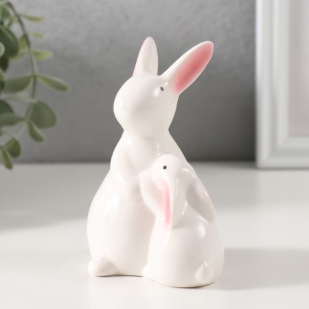 Souvenir Ceramics "Zayushka with a hare of white" 5.3x8x10 cm-3