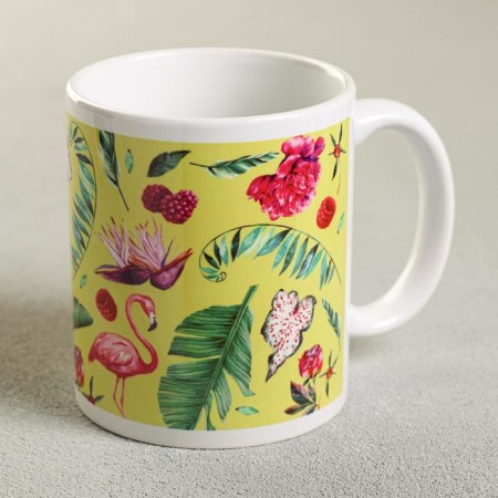 The mug "The most beautiful", 330 ml, flamingos-2