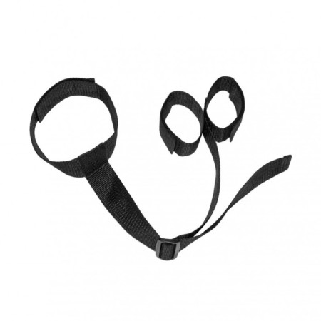 Set of BDSM Jaga-Jaga, for fixation, a collar with handcuff tape, black-2
