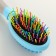 Bilateral brush - comb with wavy teeth, middle, 6 x 19 cm, blue