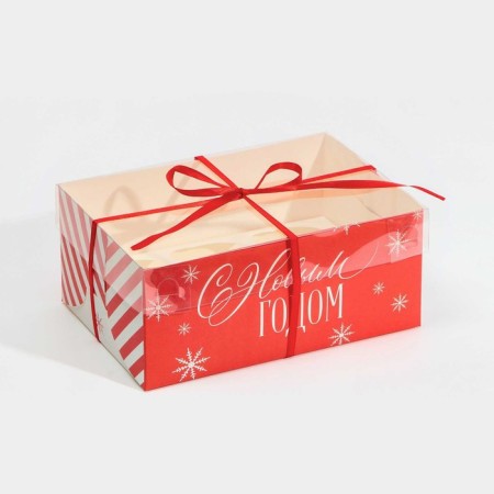 Box for Capcake "Congratulations on NG", 23 x 16 x 10 cm, New Year-2