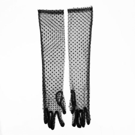 Carnival gloves, color black in peas, long-4