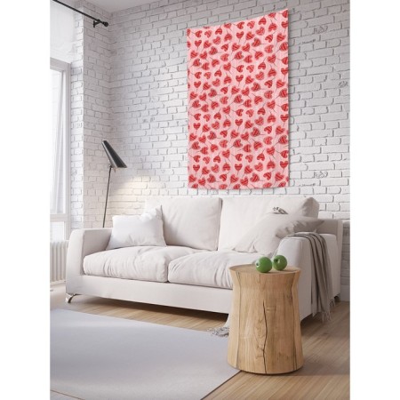Decorative panel with photo printing "Leaflet with hearts", vertical, size 100x150 cm