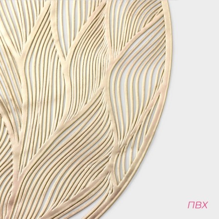 Serving napkin on the table "Waves", d = 38 cm, gold color-1