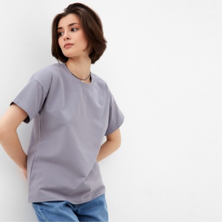 Women's T -shirt Minaku: Basic line color gray, size 52-2