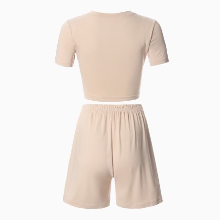 Female set (T-shirt, shorts) minku: Home Collection Beige color, rr 46-12