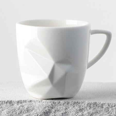 Ceramic mug "marble", white-blue, 350 ml, white color-2