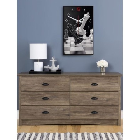 Carty clock is wall-mounted, interior "chess", smooth move, 57 x 35 x 4 cm-1