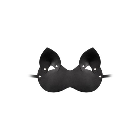 Mask "cat" closed, leather, black-1