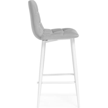 Baric stool for metal/velor, white/gray 43x42x93 cm-2