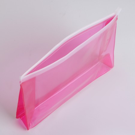 Cosmetic bag with a zip-butter, raspberry color-2